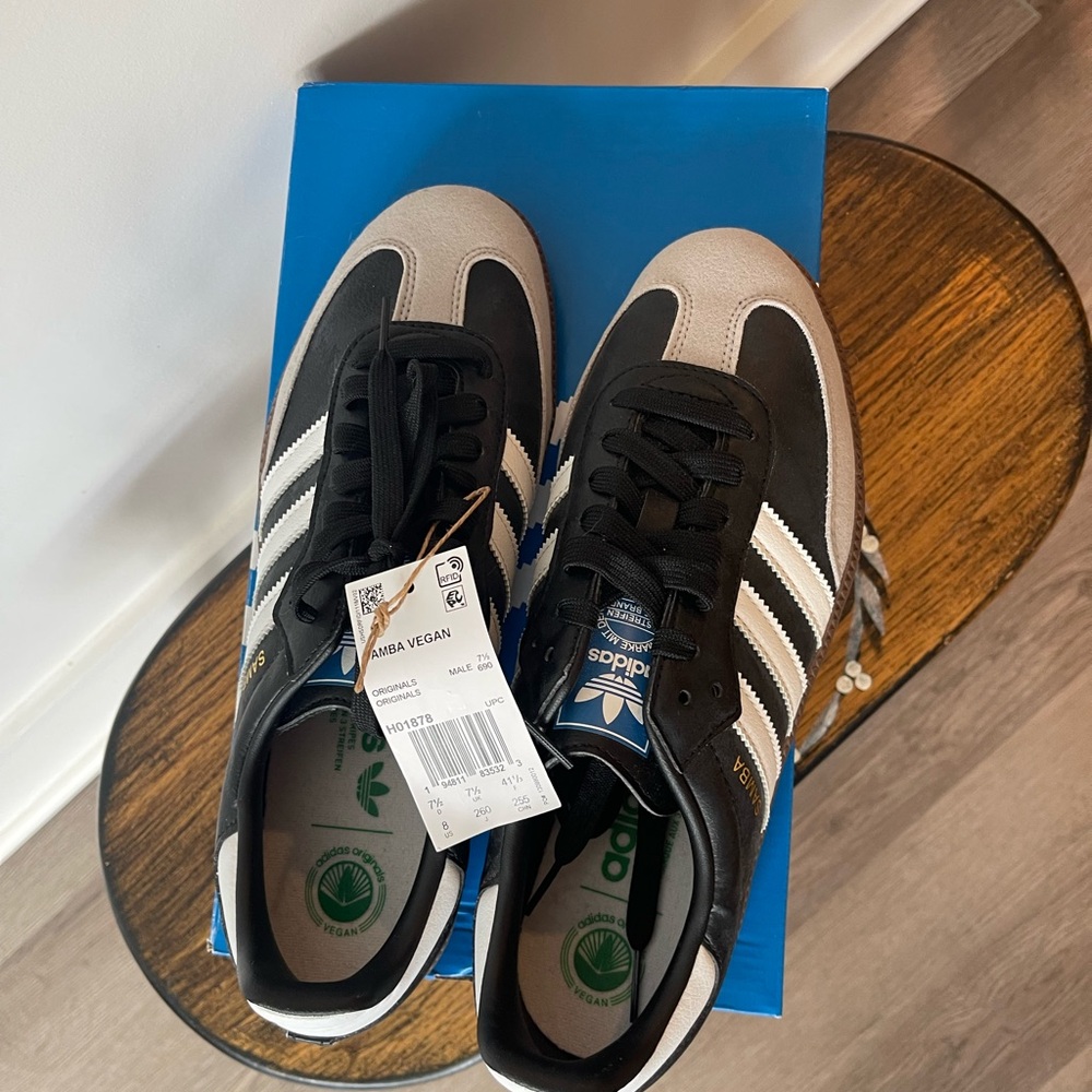 Adidas Black and White Samba Vegan Sneakers